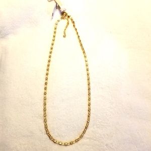 Casual Corner New Gold Tone Necklace with Clear Stones 36" Long